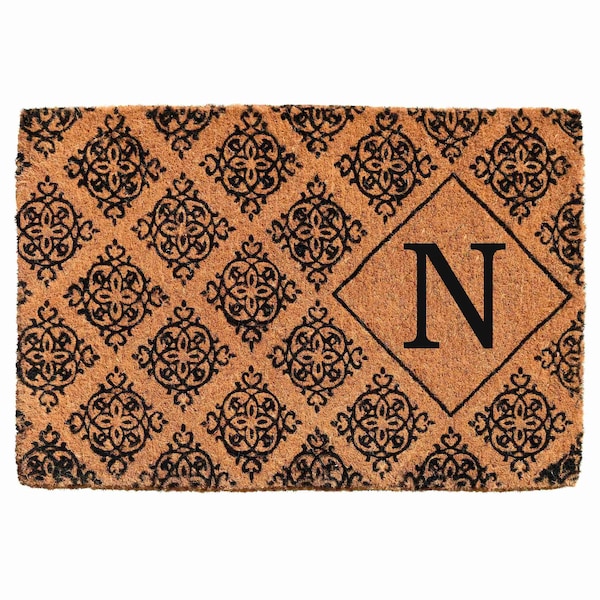 Calloway Mills Monogram Door Mat, Black, Natural, 24 in W x 36 in L 103332436N - main